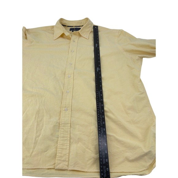 Ralph Lauren Button Down Mens XXL Shirt Yellow Classic Fit Oxford Long Sleeve - Picture 5 of 9